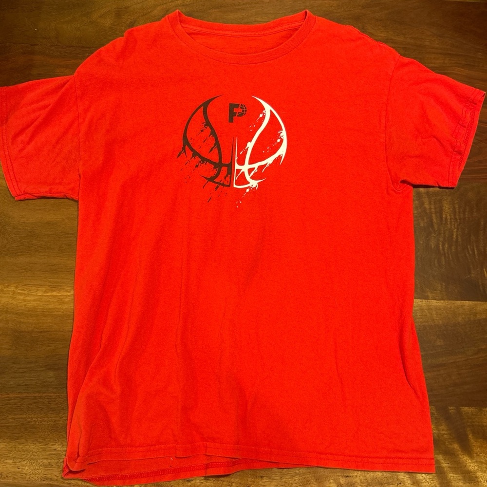 NBA Red T-Shirt with Black and White Graphic